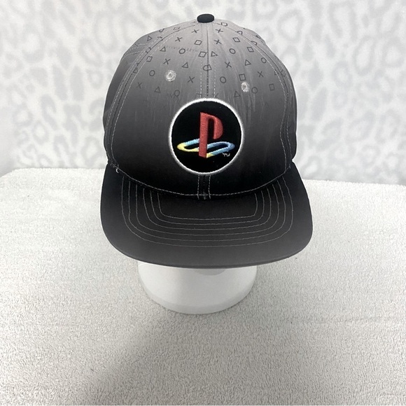 Play Station Baseball Cap Hombre Gray Logo SnapBack Adjustable Geek Cap OS EUC - Picture 1 of 9